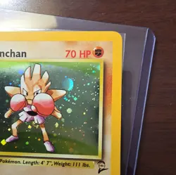 Raw Vintage Pokemon TCG Hitmonchan Base Set Holo Unlimited Rare Card 7/102 - Image 3