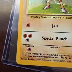Raw Vintage Pokemon TCG Hitmonchan Base Set Holo Unlimited Rare Card 7/102 - Image 5