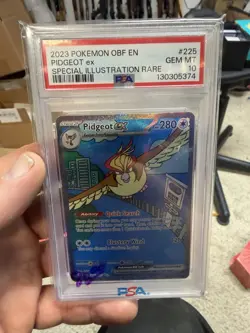Pokemon PSA 10 Pidgeot ex Special Illustration Rare Holo SV03 225/197 EN 2023 - Image 1