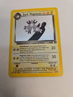 Pokemon TCG Team Rocket Dark Magneton Holo Unlimited 11/82 English - Image 1