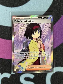 Pokemon Scarlet and Violet 151 Ultra Rare Holofoil Erika's Invitation 196/165 - Image 1