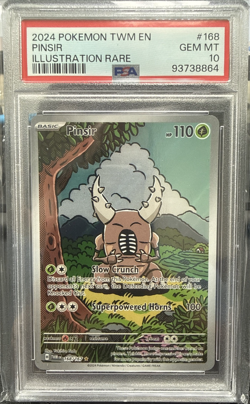 2024 Pokemon SV Twilight Masquerade Pinsir FA Illustration Rare #168/167 PSA 10 - Image 1