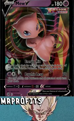 Mew V 113/264 - Pokemon TCG Fusion Strike (2021) - NM - Holo Ultra Rare - Image 1