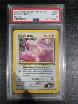 2000 Pokemon Gym Challenge 10 Koga's Ditto Holo Rare PSA 9 Mint - Image 1