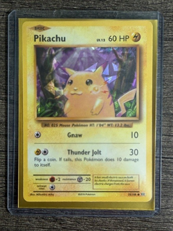 POKEMON HOLO PIKACHU 35/108 LP , EVOLUTIONS 2016 + NEW ARCEUS SLEEVE - Image 5