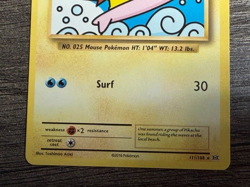 POKEMON NON HOLO SURFING PIKACHU 111/108 RARE EVOLUTIONS NEW ARCEUS SLEEVE LP-NM - Image 3
