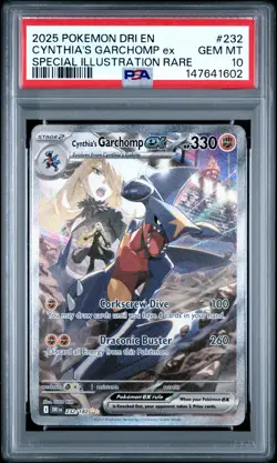 2025 POKEMON DRI EN-DESTINED RIVALS #232 CYNTHIA'S GARCHOMP EX PSA 10 - Image 1