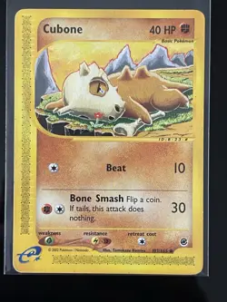 Pokemon Cubone Expedition Base Set 103/165 Regular Common 40 HP English - Image 1