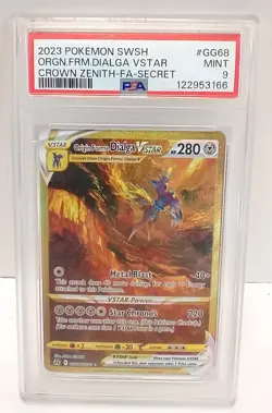 Pokemon Origin Forme Dialga VSTAR Crown Zenith Secret Rare Full Art #GG68 PSA 9 - Image 1