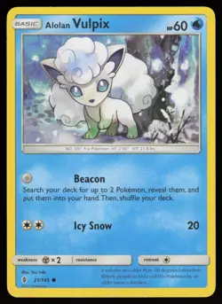 ALOLAN VULPIX 21/145 COMMON GUARDIANS RISING POKEMON NM/M - Image 1