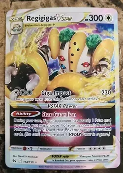 Regigigas VStar 114/159 - Ultra Rare Crown Zenith Pokemon TCG NM - Image 1