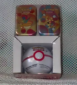 Pokemon Paldean Fates Mini Tins with PokeBall Tin 3-Pack - Image 1