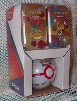 Pokemon Paldean Fates Mini Tins with PokeBall Tin 3-Pack - Image 3
