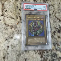 2002 Yugioh Legend Of Blue Eyes Dark Magician LOB-005 PSA 9 MINT - Image 4