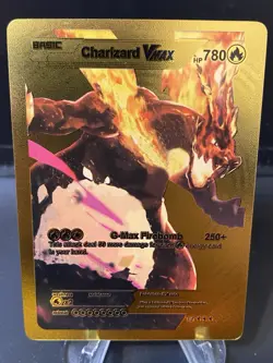 Charizard Vmax Gold Foil Fan Art Pokemon Display Card - Image 1
