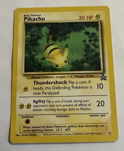 Pikachu #27 WotC Black Star Promo Vintage Pokemon TCG Card - Image 2