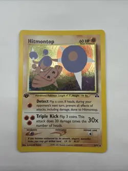 Pokemon Cards Neo Discovery 1st Edition Rare Holo Hitmontop 3/75 WOTC #3 - Image 1