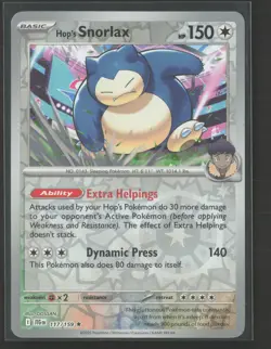 Hop's Snorlax Rare SV09: Journey Together 117/159 NM Pokemon Card Reverse Holo - Image 1