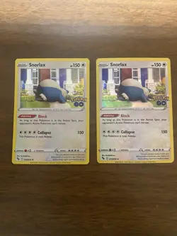 Snorlax 055/078 Pokemon GO Holo Bubble Foil Both Cards - Image 1