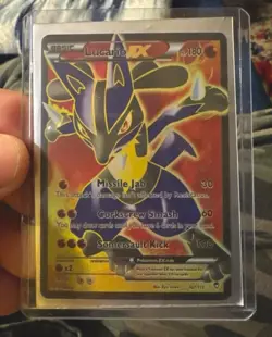 Pokemon Lucario EX Full Art Ultra Rare Holo 107/111 XY-Furious Fists 180 HP Card - Image 1