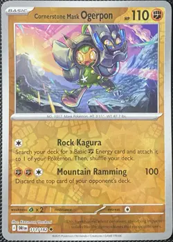 Cornerstone Mask Ogerpon 111/182 Sv10: Destined Rivals Reverse Holo Pokemon Card - Image 1
