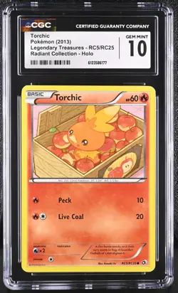 CGC 10 Torchic Legendary Treasures RC5/RC25 Radiant Collection Holo Pokemon Card - Image 1