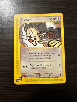 Meowth Expedition Base Set 121/165 Common Vintage Pokemon TCG Card - Image 1