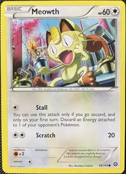 Meowth 88/114 XY-Steam Siege Regular - Pokemon Card - Image 1