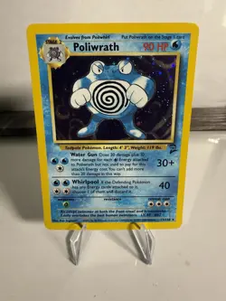 Poliwrath Base Set 215/130 Holo Unlimited Holo Rare LP Pokemon TCG - Image 1