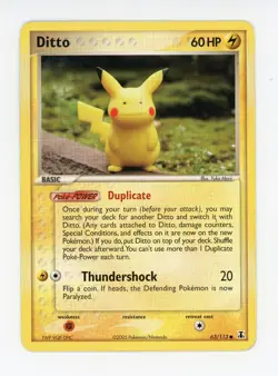 2005 Pokemon Ditto (Pikachu) 63/113 Delta Species Lightly Played - Image 1