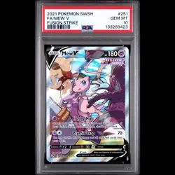 2021 Pokemon SWSH Fusion Strike 251/264 Mew V Full Art Alternate Art PSA 10 - Image 2