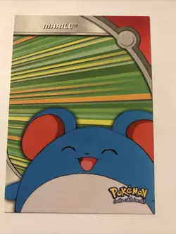 POKEMON 2000 TOPPS Tv Animation MARILL - HV15 - H&V - NON-HOLO Blue Logo - Image 1