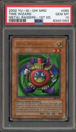 Yu-Gi-Oh! Time Wizard Metal Raiders 1st Edition Ultra Rare MRD-065 PSA 10 - Image 1
