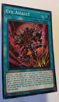 Yu-Gi-Oh! (3 X) Evil Assault SUDA-EN052 Supreme Darkness 1st Edition Near Mint - Image 2
