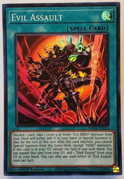 Yu-Gi-Oh! (3 X) Evil Assault SUDA-EN052 Supreme Darkness 1st Edition Near Mint - Image 3