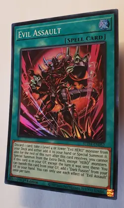 Yu-Gi-Oh! (3 X) Evil Assault SUDA-EN052 Supreme Darkness 1st Edition Near Mint - Image 4