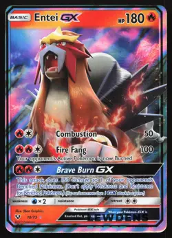 Entei GX - 10/73 - Ultra Rare - Shining Legends - Pokemon Card - Image 1