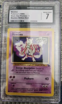 CGC 7 Pokemon Black Star Promo #3 MEWTWO (1999)Mewtwo Strikes Back Pokemon Card - Image 1