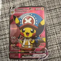 Pikachu One Piece Chopper Cosplay Cute Doujin ACG HOLO Card - Near Mint C. - Image 1