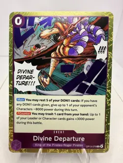 Divine Departure Rare Event Card Purple One Piece OP13-076 Foil NM - Image 1