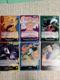 One Piece Leader Cards -6- Cards -1-OP-13 And 5-OP-14 - Image 1