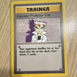 1999 Pokemon Imposter Professor Oak Trainer Rare Base Set Card 73/102 - Image 1