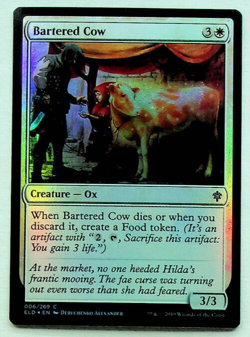 Bartered Cow - Foil - Throne Of Eldraine - 2019 -Magic the Gathering - Image 1