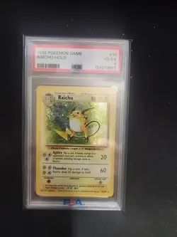 Pokemon TCG Raichu Base Set Holo Rare PSA 4 - Image 1