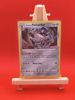 STAFF Galarian Perrserker SWSH008 Sword & Shield Prerelease Promo Pokemon Card - Image 3