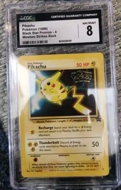 1999 Pokemon Black Star Promo Pikachu 4 CGC 8 PSA BGS - Image 1