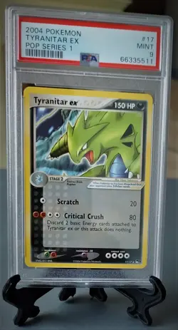 2004 Pokemon Pop Series 1 Tyranitar ex Non Holo #17 Rare PSA 9 MINT - Image 1