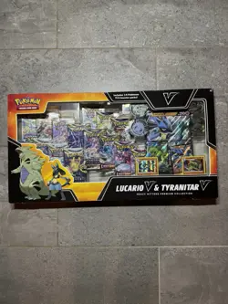 Pokemon TCG Lucario V & Tyranitar V Heavy Hitters Collector's Box - 14 Packs 820650856716 - Image 1