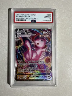 Pokemon Mew VMAX Fusion Strike Alternate Art Secret Rare Full Art Holo PSA 10 - Image 1