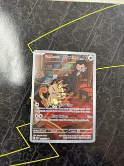 Team Rockets Meowth 203/182 Illustration Rare Destined Rivals Pokemon TCG NM - Image 1